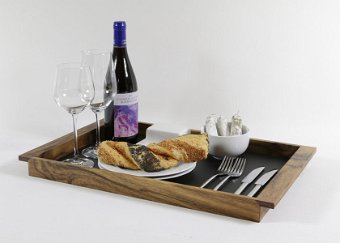 Tablett Walnussholz mit Linoleumboden